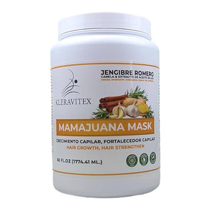 Mamajuana Hair Mask - Deep Treatment with Ginger Rosemary Cinnamon &amp Garlic Oil Extract - Hair Mask for Dry Damaged Hair and Growth Paraben &amp Sulfate Free Hair Treatment (60 OZ)