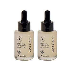 Acure Brightening Glow Serum - Anti Aging Face Serum Bright Glow for Women &amp Men Facial Skincare with Argan Oil and Cranberry Seed Oil Vegan &amp Cruelty Free - 1 fl oz (2 Pack)