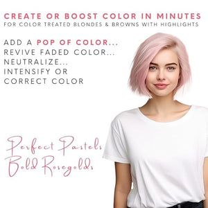 Watercolors INTENSE METALLIC Semi Permanet Color Depositing Shampoo-Sulfate &amp Paraben Free to Maintain &amp Enhance Hair Color 8 fl oz - ROSE GOLD (2 Count)