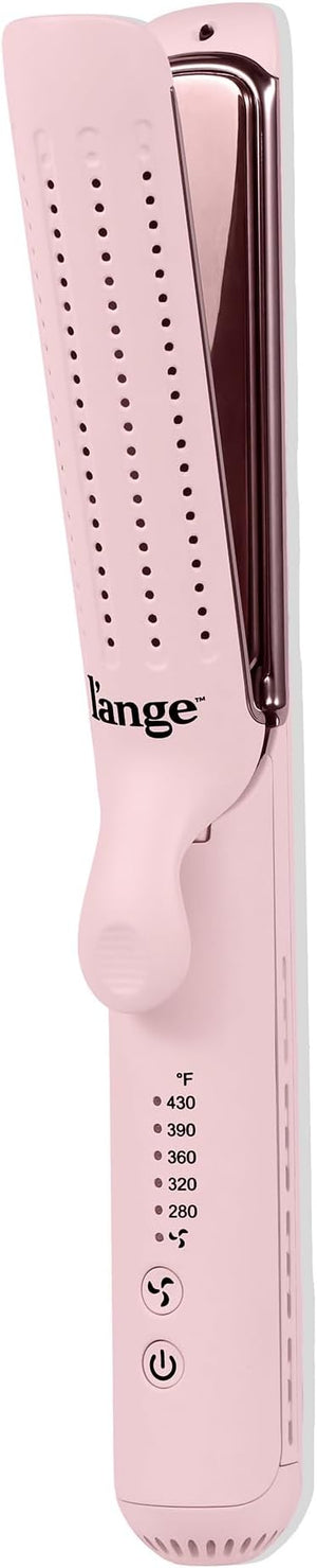 L'ANGE HAIR Le Duo Edge 360¡Æ Airflow Titanium Styler Blush | 2-in-1 Flat Iron Straightener &amp; Curling Iron | 1¡± Wide Titanium Plates with Rounded Corners &amp; Softly Beveled Edges (Blush)