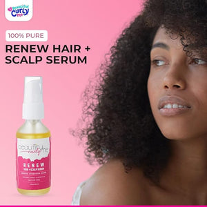 Renew Hair + Scalp Serum ? Organic Hair Growth Oil with Rosemary for Frizz Control | Nourishing Scalp Treatment &amp Hair Growth Serum for Curly Textured &amp All Hair Types (3A?4C) | Vegan &amp P
