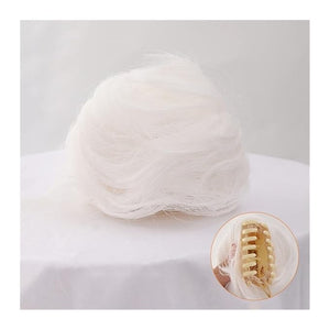 messy bun hair piece 2PCS Accessory Synthetic Hair Bun Ponytail Hairpieces for Women Girls Cat Ears Hair Donut Chignon Claw Clip in Messy Bun Mini Updo Extensions Wig bun hair pieces for women ( Color