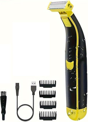 Men's Electric Shaver Dual Blade Wet &amp Dry Razors Full Body Washable USB Rechargeable Precision Trimmer Heads