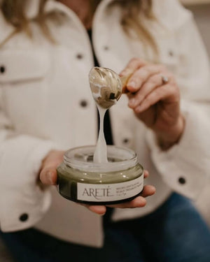 ARET? Micro-Exfoliating Scalp Scrub Treatment Masque + Scalp Cleanser Deep Conditioning Hair Mask for Damaged Hair and Growth Bamboo Extract + White Willow Bark Snow Mushroom Made in USA 5.3oz