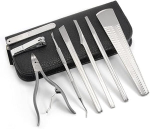 Nail ClipperHeavy Duty Ingrown Podiatrist Toenail Tool KitStainless Steel Long Handle Cosmetic Pedicure Set for Ingrown and Thick Nails for Callus 8Piece