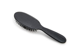 Rock &amp; Ruddle Natural Mixed Boar Bristle Hair Brush for Women and Kids (Small 6.9") - Perfect for Wet or Dry Hair, Detangling Smoothing Blowdrying - Designed &amp; Made in UK - Black Stardust Desi