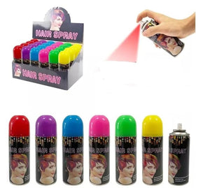 Temporary Hair Color Spray Set Vibrant Assorted Colors Fast-Drying Non-Sticky Formula -6 Pack