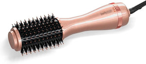 Belleza 2-in-1 Thermal Blowout Brush for Short Long &amp All Hair Types | Hair Dryer &amp Volumizer Hot Air Styling Tool with 360 Ionic Barrel | Guaranteed Frizz-Free Salon Results (Rose Gold ? 2