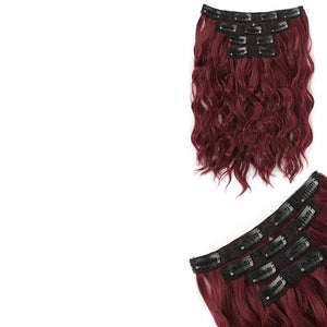 Short Curly Synthetic 4-piece Set Of Water Ripple Hair Extension Wig Clip In Woman's Clip Hair Accessories Hairpiece(26H613)