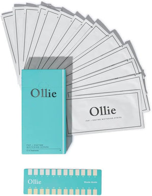 Ollie Enzy Sensitive Teeth whitening Strips (Hydrogen Peroxide-Free) 14 Treatments of Professional Teeth Whitener with Enzyme Whitening Technology ft. Hydroxyapatite Pap &amp Tannase Enzyme