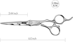 Wet and Dry Cut Professional Hair Cutting Scissors Barber Shears Japanese Aichi SUS440C Stainless Steel Salon Haircut (6.0 Wet&ampDry Cut)
