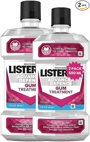 Advanced Defence Gum Treatment MOUTHWASH 500MLS X 2 Pack, Mint