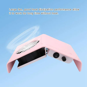 40W Nail Dust Collector Nail Art Suction Machine Vacuum Cleaner Manicure Tool with Filter Nail Polish Breeze Home and Salon Use No Harmful to Eyes/Hands/Feet with Fans &amp 2 Dust