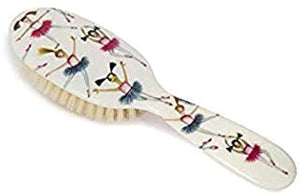 Rock &amp Ruddle Soft White Natural Boar Bristle Hairbrush for Babies and Young Children. Perfect for Fine Hair Detangling and Smoothing. Ballet Dancers Design Small