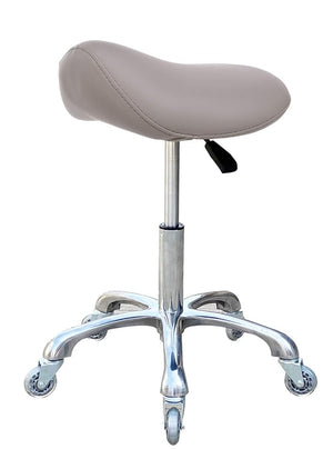 Professional Saddle Stool with Wheels Ergonomic Swivel Rolling Height Adjustable for Clinic Dentist Beauty Salon Tattoo Home Office (Grey)