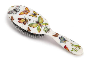 Rock &amp Ruddle Soft White Natural Boar Bristle Hairbrush for Babies and Young Children | Perfect for Fine Hair Detangling and Smoothing - Beautiful Butterflies