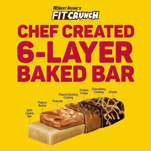 FIT-CRUNCH High Protein Baked Bar, Chocolate Peanut Butter Flavor, Gluten-Free, 12 Count, 16g Protein per Bar, 1.62 oz Bars