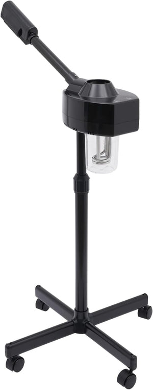 Professional Facial Steamer Ozone Single-Tube Beauty Sprayer w/Rotatable Nozzle Esthetician Steamer for Salon Beauty and Spa Shop Black