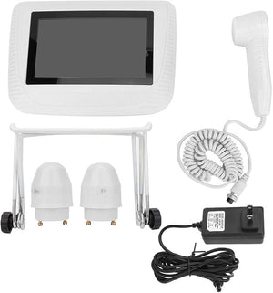 Skin Hair Analyser5 in 50X/200xLens LCD Digital Microscope Rechargeable Portable Scalp Detector Scanner Professional Scalp Hair Follicle Oil Moisture Magnifying Detector Skin Pigment TesterUS