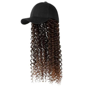 baseball cap wigs for women Extensions Adjustable Wig Hat Attached African Kinky Curly Hairpiece for Woman Girl Hair Synthetic Wavy Extensions