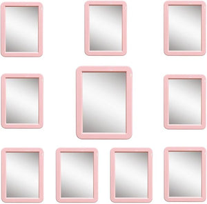 10 Pack Pink Magnetic Locker Mirror,5" x 7" Iocker Mirror Magnetic - Small Mirrors for School Locker, Bathroom, Workshop Toolbox, Office Cabinet,Easy Install