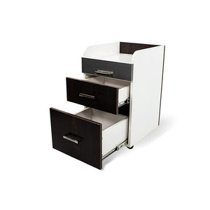 Milan Pedicure Trolley Pedi Rolling Cart Nail Salon Spa Storage Drawer, Dark Wood