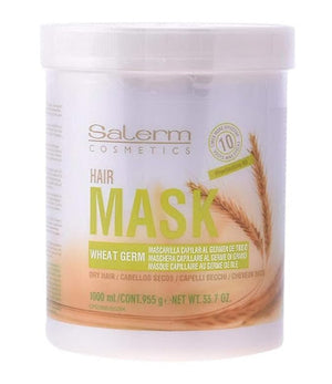 Salerm Cosmetics WHEAT GERM Capillary Mask Provitamins B5 for Dry Hair (33.7 oz / 1000 ml - LARGE liter size)