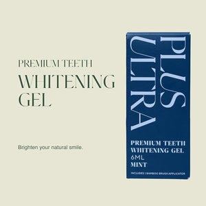 Plus Ultra Teeth Whitening Gel 35% Carbamide Peroxide Sensitive Teeth Whitening Mint Flavored and Protects Enamel Gentle Dentist-Approved and Sodium Hydroxide with Bamboo Brush Applicator