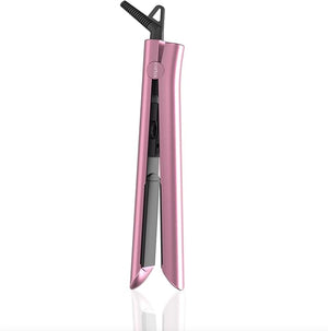 Cortex International The Collection 1" Solid Ceramic Ionic &amp; Far-Infrared Flat Iron | Adjustable Temperature, Dual Voltage, LED Indicator (Blush Pink)
