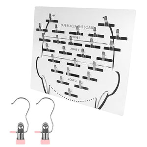 Hair Extension Hanger Carrier Tape in Placement Board Hair Display Holder Rack with 2Pcs Hanging Hook Clips Hairpin Hair Styling Too for Tape In Hair Extensions