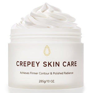 Crepe Firming Body Cream, Extra Large Size Body Skin Cream Lotion for Aging Crepe Skin Improve Natural Elastin with Collagen Production for Neck Arms Leg Deeply Moisturizer Cream, 10 oz