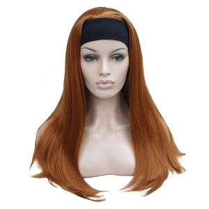 Aimole Long Straight 3/4 Women's Wigs Hair Piece Synthetic Hair with Black Headband (130A)