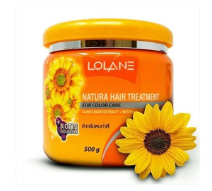 Lolane Natura Hair Treatment Cream with White Lily Extract Soy Bean Oil Biotin for Smooth Straight Hair 500g (NATURA HAIR TREATMENT For Color Care)