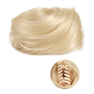 messy bun hair piece 1/2 PCS Accessory Updo Hairpieces For Women Girls Mini Claw Synthetic Curly Wavy Hair Bun Extensions Wig Clip in Messy &amp Cat Ears Short bun hair pieces for women ( Color : FB0