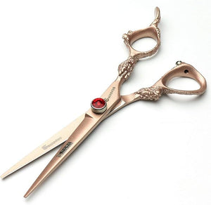 Professional Japanese Hair Scissors - 440C Stainless Steel/Rose Razor Edge (6-inch 2pc Set) with Gift Scissors Bag