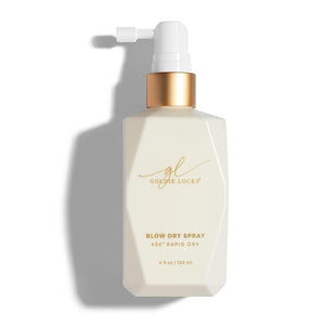 Goldie Locks Blow Dry Spray - 450¡ÆF Heat Protection and Frizz Control - Hydrating Blow Dry Mist with Style Memory - Safe for Extensions &amp Color-Treated Hair - Protein-Free - 4 fl oz