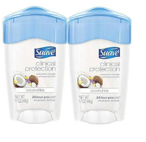 Suave Clinical Antiperspirant Deodorant, Coconut Kiss, 1.7 oz(2 Pack, Packaging May Vary)