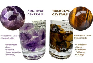 CMD Luxury Fragrance Oil Infused with Pheromones, Roll On, Pure Poison Inspired, Natural Amethyst Crystal Rollerball, EDP Perfume Oil, Body Oil Roller, Gift for Women, .34oz 10mL Travel Size