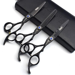 SHARONDS 6 Inch 440C High Hardness Stainless Steel Hair Scissors Hair Salon Hair Stylist Cutting Thinning Tool Barber Special (scissors set) (6 inch 3pc-A)