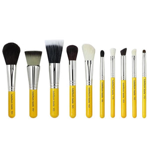 Bdellium Tools Professional Makeup Brush Travel Series - Mineral 10pc. Brush Set with Roll-Up Pouch