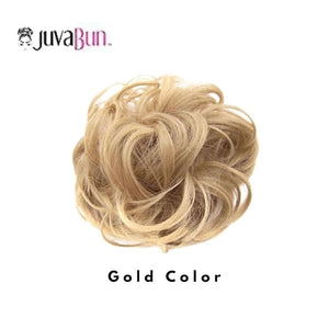 Juvabun Hair Extensions Gold? Soft Curly Hair Extensions Clip-In for Natural Volume &amp; Quick Updo Styling Hair Bun Maker