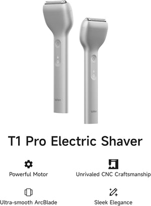 Laifen T1 Pro 1-Blade Electric Shaver High-Speed 12000 Cuts/Min Long Hair Trimmer with 3 Guards for Sparse Beard &amp Daily Styling Wet &amp Dry IPX7 Waterproof (Aluminum Alloy)