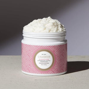 LALICIOUS Extraordinary Sugar Kiss Sugar Scrub Exfoliating Body Scrub with Coconut Oil &amp Honey Moisturizing Body Exfoliator for Glowing Radiant Hydrating Skin Zero Greasy No Parabens - 16oz
