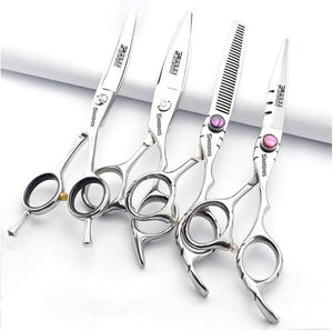 SHARONDS 6 Inch 440C High Hardness Stainless Steel Hair Scissors Hair Salon Hair Stylist Cutting Thinning Tool Barber Special (scissors set) (6 inch 4pc-B)