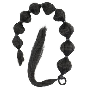 NOLITOY 3pcs Long Bubble Ponytail Extension Wig Women Hair Extensions Wedding Hair Accessories