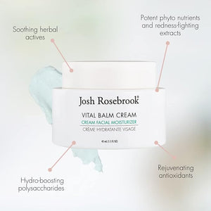 Josh Rosebrook Vital Balm Cream - High Performance Rich Facial Moisturizer Protects Skin Barrier for All Skin Types Including Dehydrated and Mature. - 22mL - .75 Oz