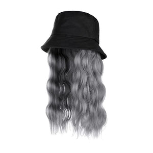 Hat with Extension Cap Wig Removable Hair Extension Wig for Women Girl