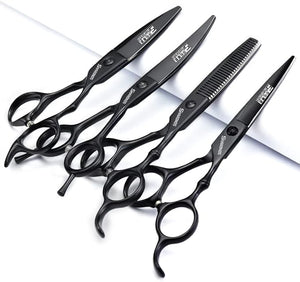 SHARONDS 6/7 Inch Professional 440C Hair Cutting Scissor Salon Hairdressing Thinning Shears Perfect for Barber and Home Use (6 in 4pc)