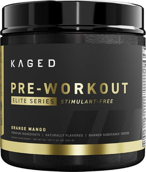 Kaged Pre Workout Elite Stim Free Powder | Orange Mango | Pre-Workout with Creatine Beta Alanine L-Citrulline BCAAs | Caffeine Free | Pre Supplements for Men &amp Women | 20 Servings