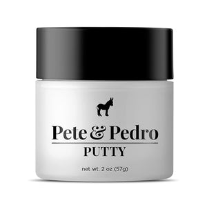 Pete &amp; Pedro HAIR PUTTY - Strong Hold, Matte Finish, Low Shine Hair Clay for Men, Ideal for Hairstyling &amp; Grooming Medium, Messy, &amp; Shorter Hairstyles | Water soluble, As Seen on Shark Tan